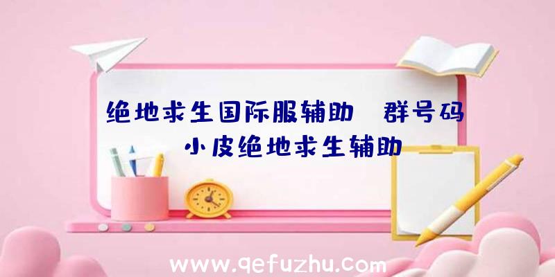 「绝地求生国际服辅助qq群号码」|小皮绝地求生辅助